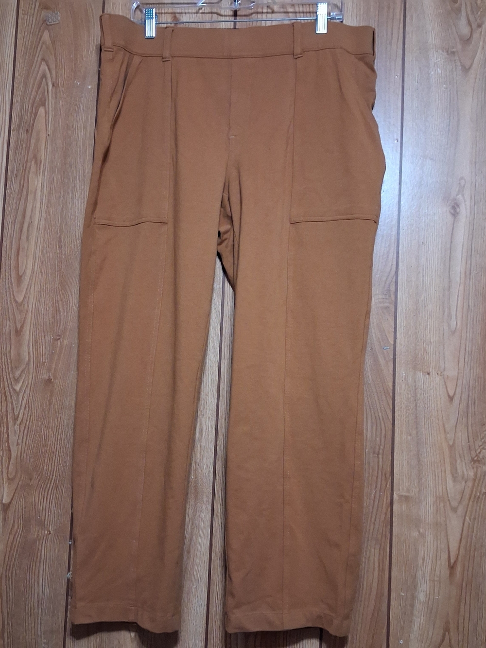 Lands End Starfish Mid Rise Straight Leg Pull On Pants Brown XL Versatile